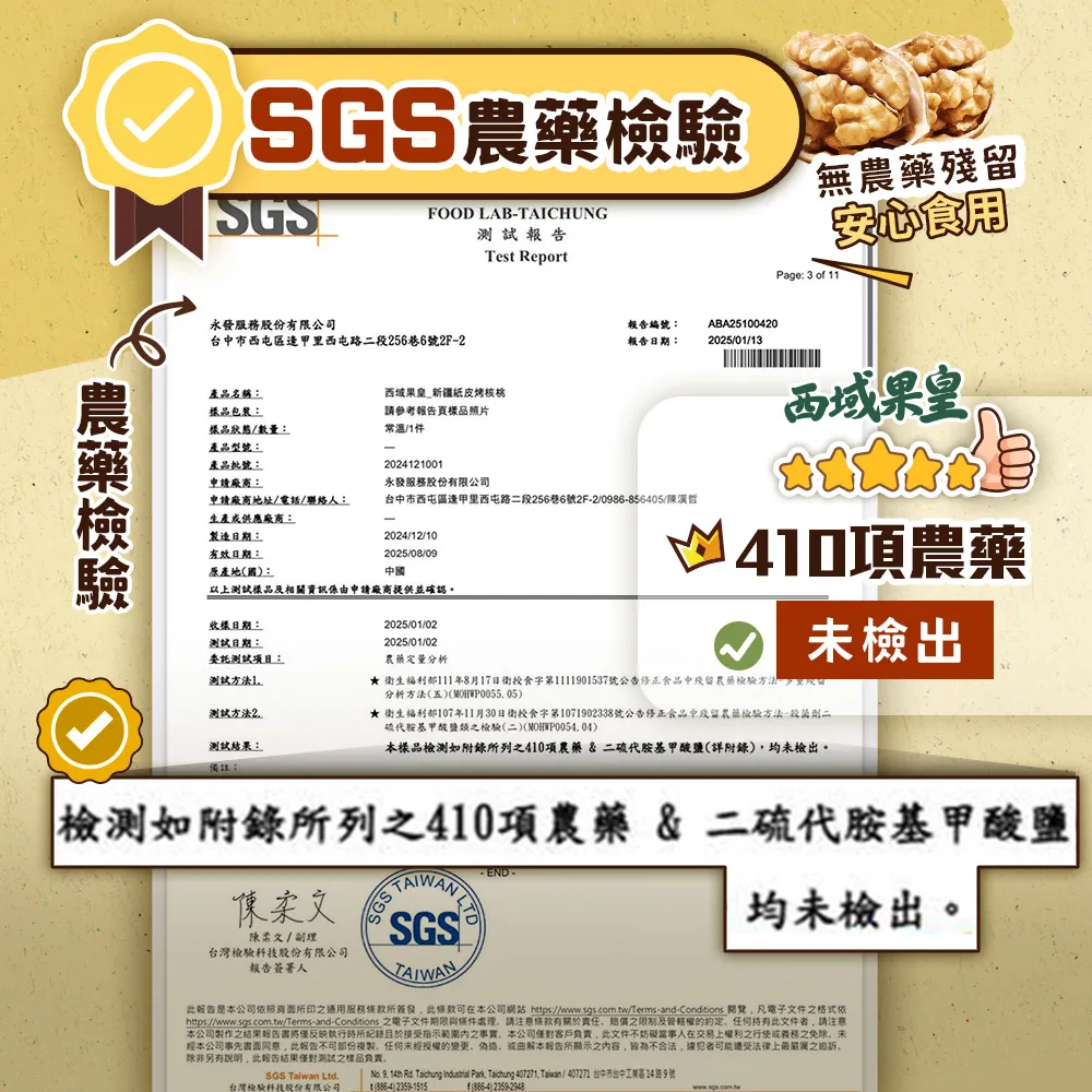 SGS 農藥檢驗合格